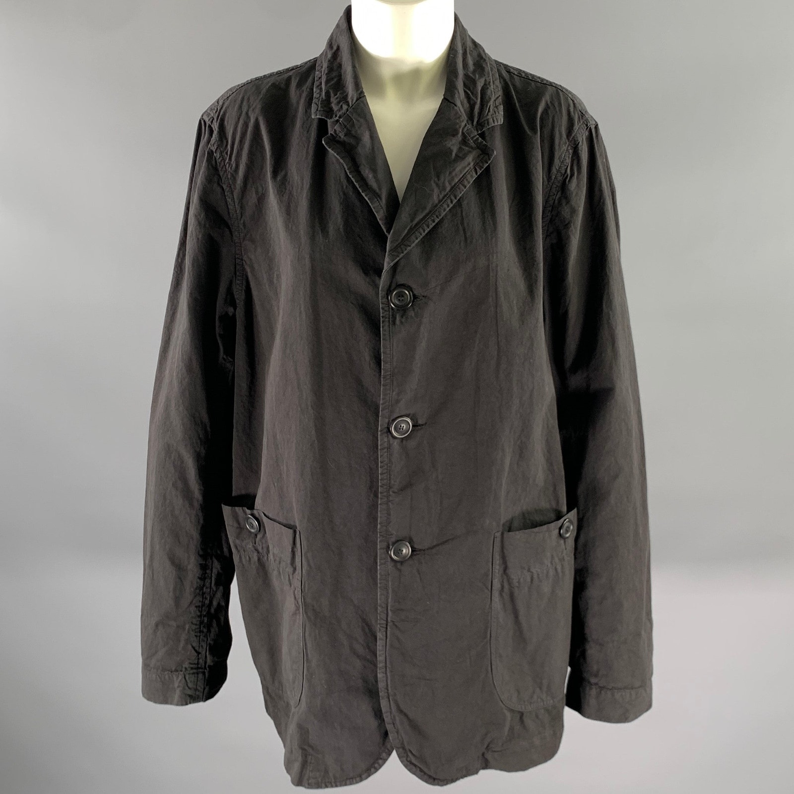 Casey Casey Size L Black Cotton Blend Blazer